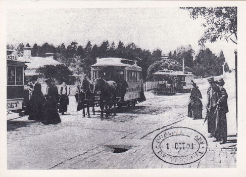 Victoria Bridge horse and cable lines - newspaper clipping
