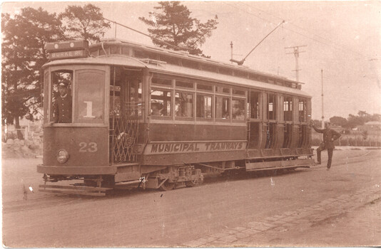 PMTT tram 23 at Malvern Burke Road terminus.