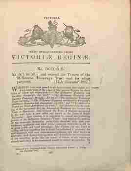 Acts of Parliament - The Melbourne Tramway Trust - typical page