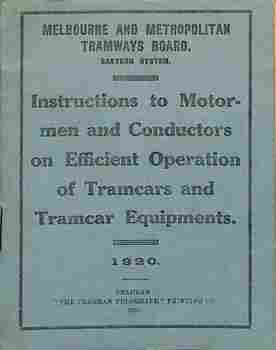 "Instructions to Motormen and Conducotrs of Efficient Operation of Tramcars and Tramcar Equipments" - cover