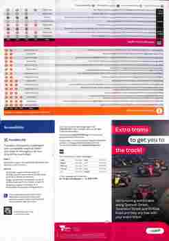 "Extra trams to get you to the track!"