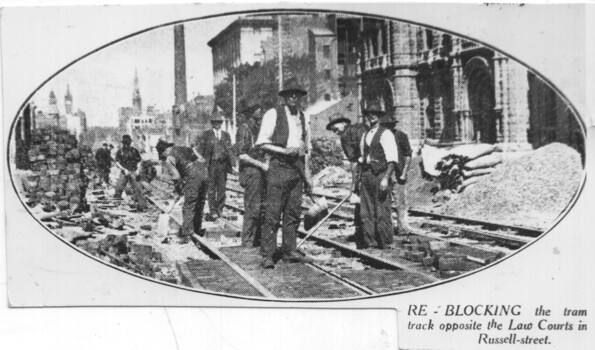 "Re-Blocking the tram track"