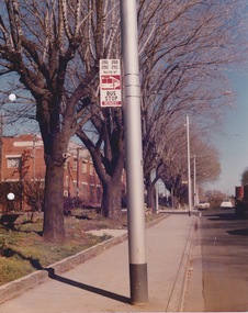 Bus stop sign and post