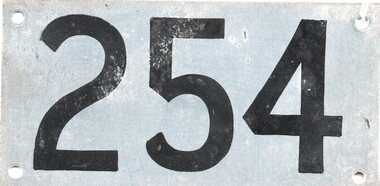 Sign - metal - "Tramcar number 254"