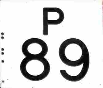 Run Number Plate - Preston P89