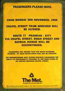 Route 77 - Prahran discontinued