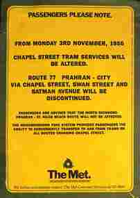 Route 77 - Prahran discontinued