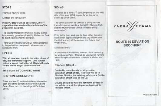 "Route 70 Deviation Brochure"