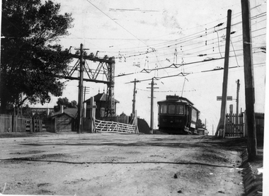 Tram 184 - Epsom Road level crossing
