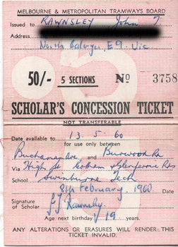 Scholar's Concession Tickets - inside sample.