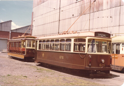Trams X2 676 and V 214 Preston Workshops - 3