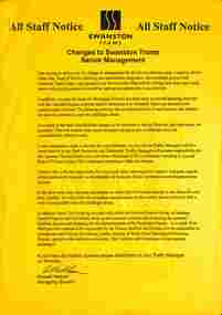 'Changes to Swanston Trams Senior Management'