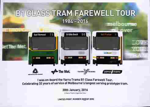"B1 Tram 2001 Farewell tour"