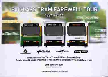 "B1 Tram 2001 Farewell tour"