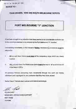 'Port Melbourne Y Junction"