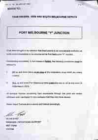 'Port Melbourne Y Junction"