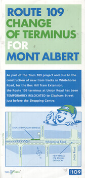 "Route 109 - change of terminus for Mont Albert"