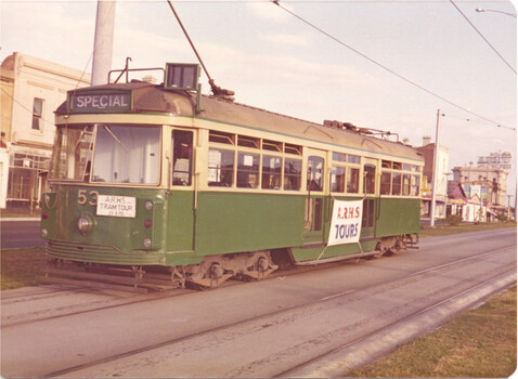 VR 53 on a ARHS Tram Tour - St Kilda Road - Nepean Highway