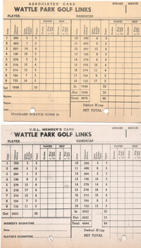 Wattle Park golf course card 1