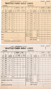 Wattle Park golf course card 1