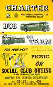 Poster - "Charter a bus or tram"