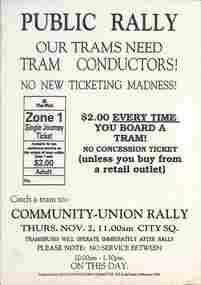 "Public rally - our trams need tram conductors!"