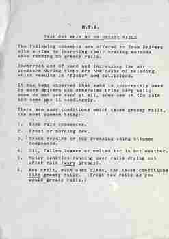 "Tram car braking on greasy rails"