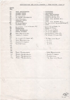 "Destinations and route numbers trams and buses" - page 3