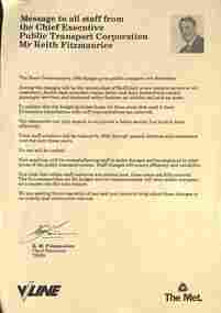 set of two letters re formation of Public Transport Corporation Victoria - 1