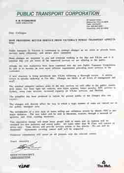 set of two letters re formation of Public Transport Corporation Victoria - 2