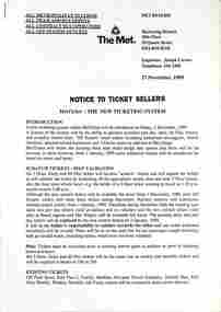 "Notice to Ticket Sellers - MetTicket - the new ticketing system"