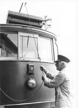 VR motorman and tram 49 at Black Rock