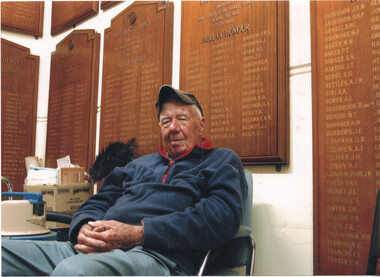 Norm Maddock at the entry to the Malvern Tram Museum