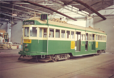 W2 class tram 533 as the Test Tram