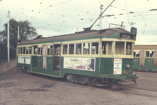 W2 class tram 407 at Glen Huntly depot