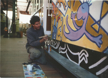 Leunig painting tram SW5 816