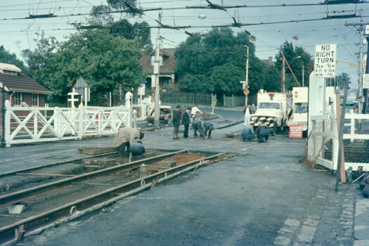Kooyong level crossing track work