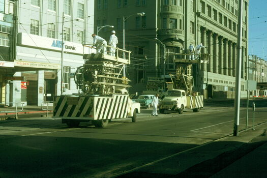 Melbourne tram works La Trobe and Elizabeth Sts - 3