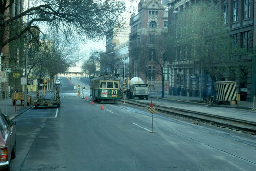 Collins St track work and single line running - 2