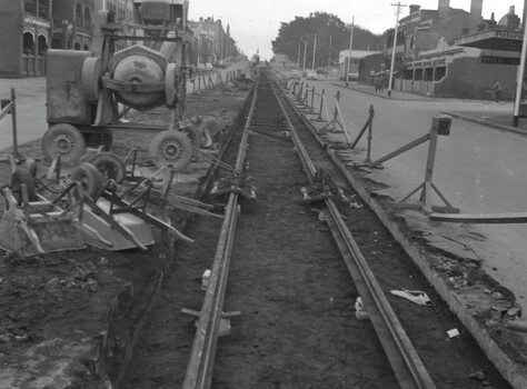 Tram track construction Nicholson St Fitzroy