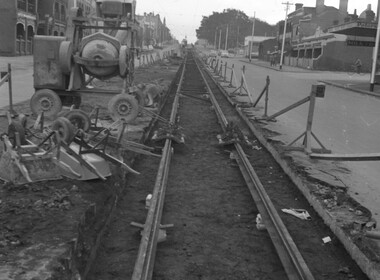 Tram track construction Nicholson St Fitzroy