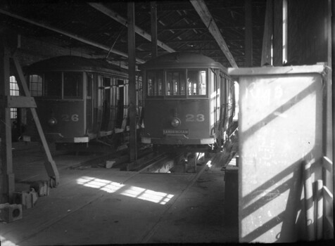 VR trams 26 & 23 at Sandringham depot