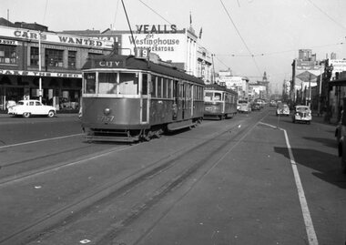 MMTB Trams W5 757 and SW6 861 in Elizabeth St.