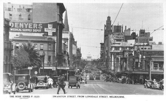 "Swanston Street, from Lonsdale Street, Melbourne"