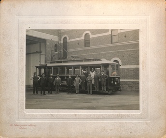 PMTT Tram No 3 and workshop staff