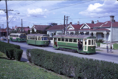 Slide - MMTB, and TMSV Tours and the Swanston St Olympic Torch  - set of 7, Hugh Ballment, 1950s to 1960s