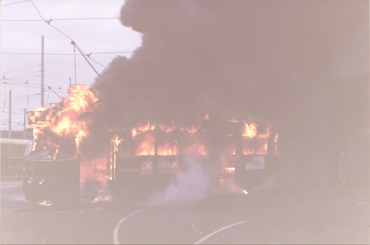 Z1 99 on fire at Preston Workshops - 1
