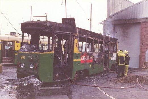 Z1 99 on fire at Preston Workshops - 3