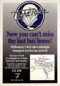 "Night Rider - Now you can't miss the last bus home"