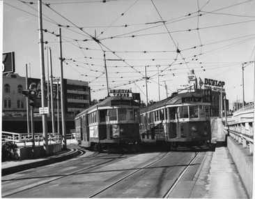 W2 class trams at new St Kilda Junction